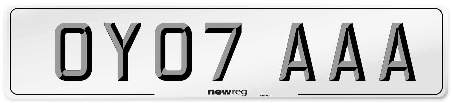 OY07 AAA Number Plate from New Reg